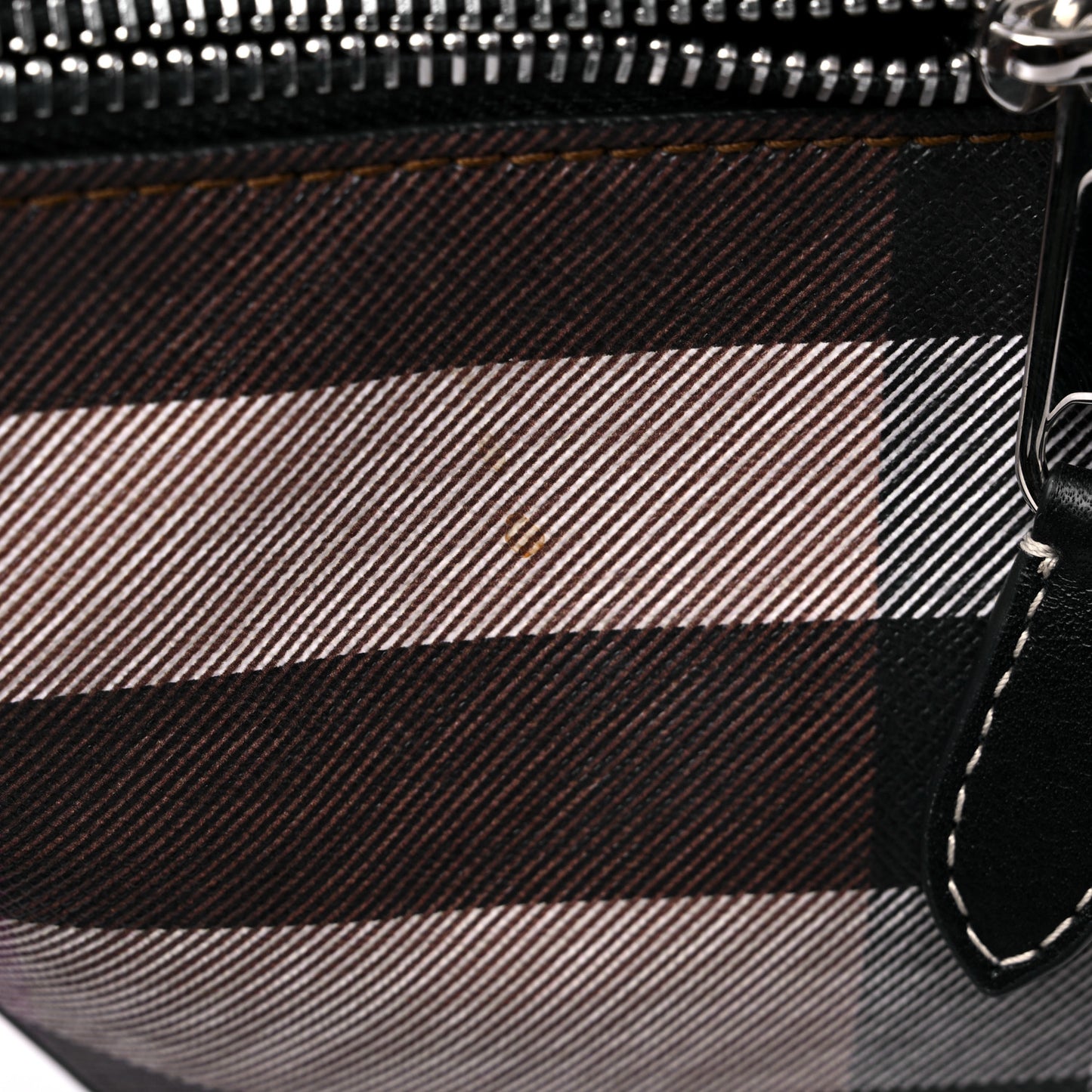 E-canvas Check Bum Bag Dark Birch Brown