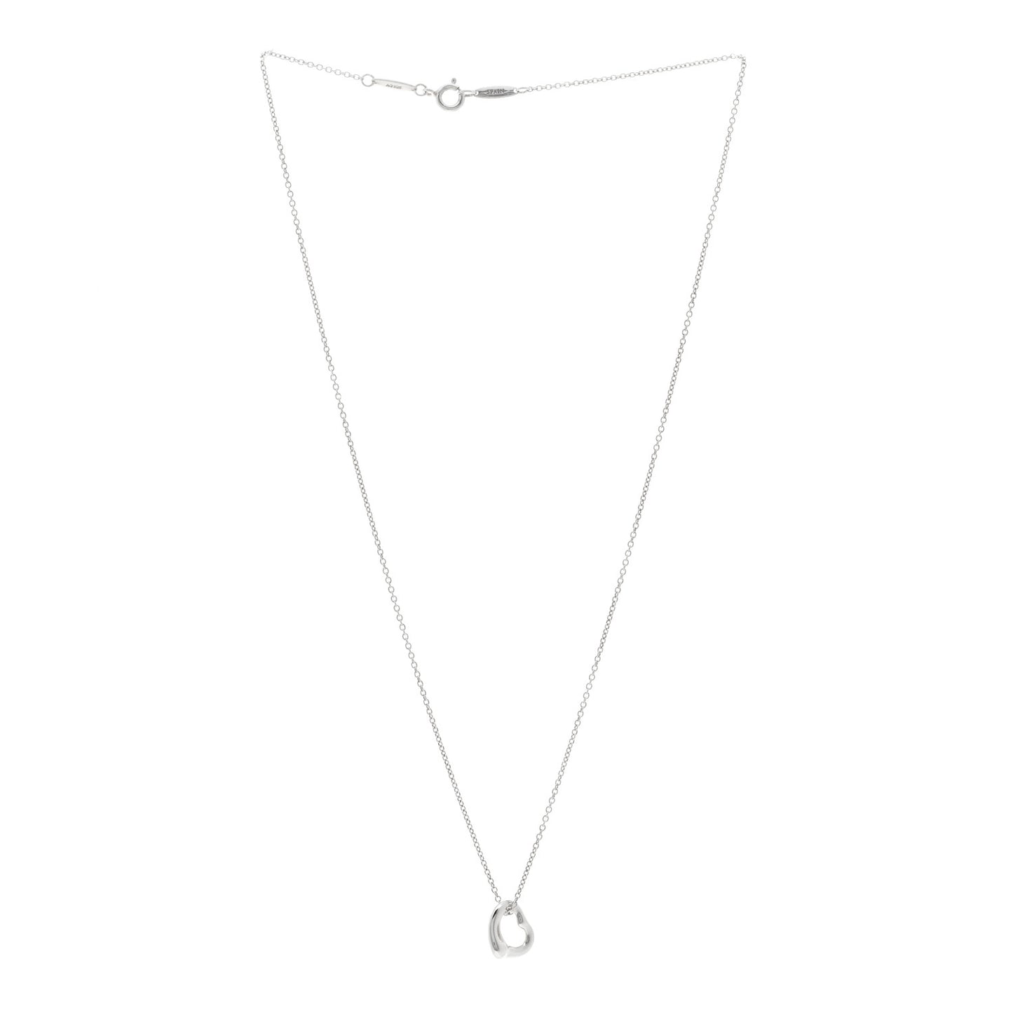 Sterling Silver 11mm Elsa Peretti Open Heart Pendant Necklace