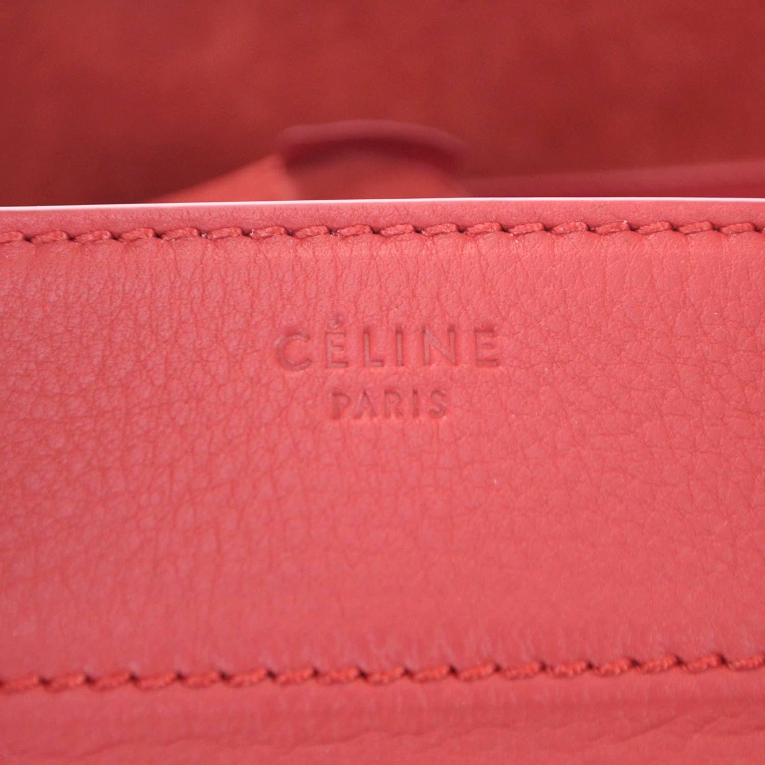 Celine Supple Calfskin Medium Phantom Luggage Vermillion 8 of 10