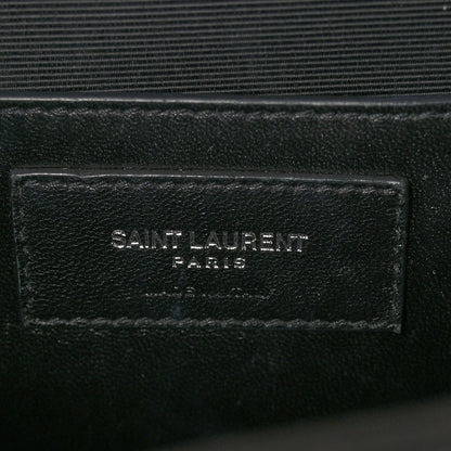 Saint Laurent Grain De Poudre Textured Mixed Matelasse Medium Triquilt Monogram Satchel Earth 6 of 9