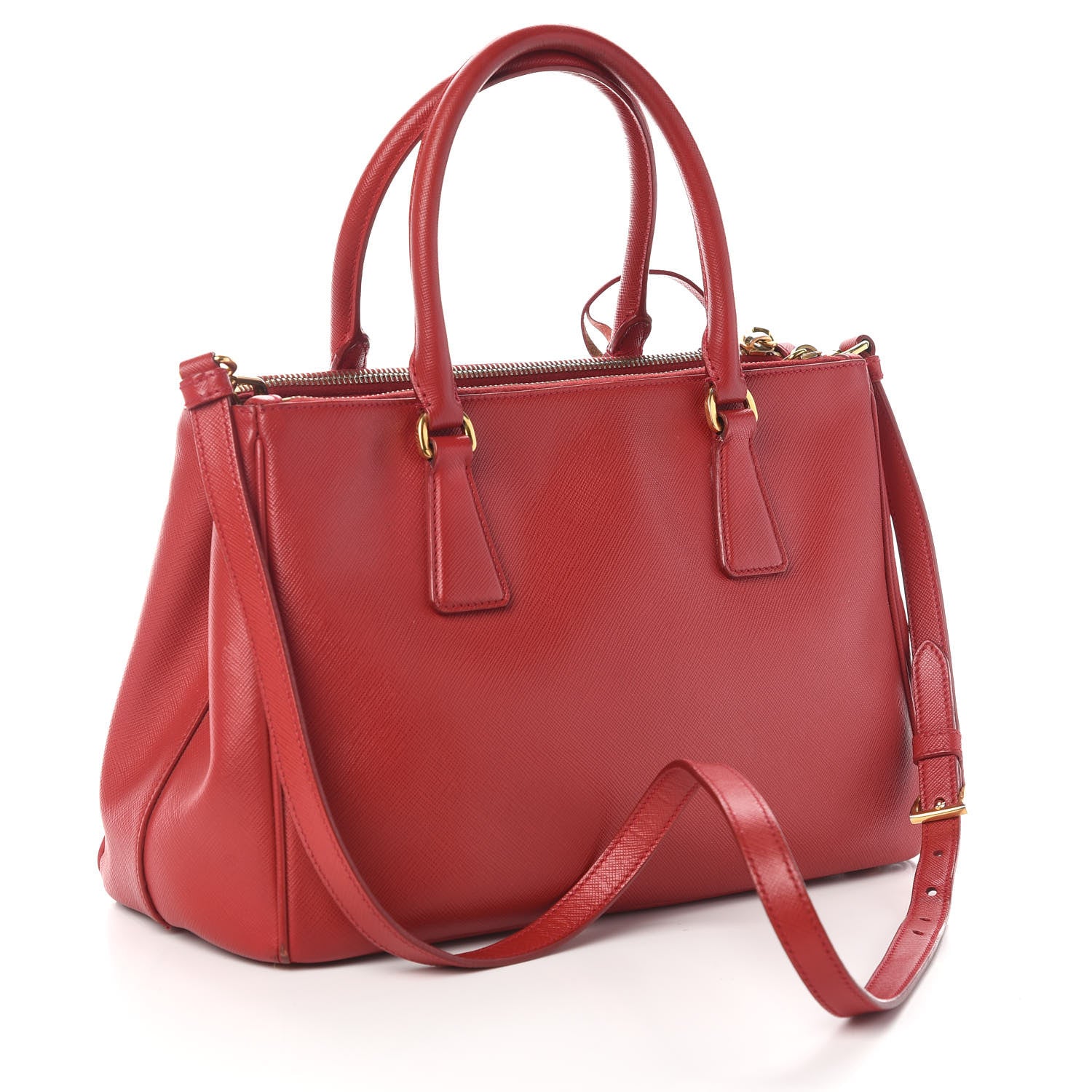 Prada Saffiano Small Galleria Double Zip Tote Fuoco 3 of 8