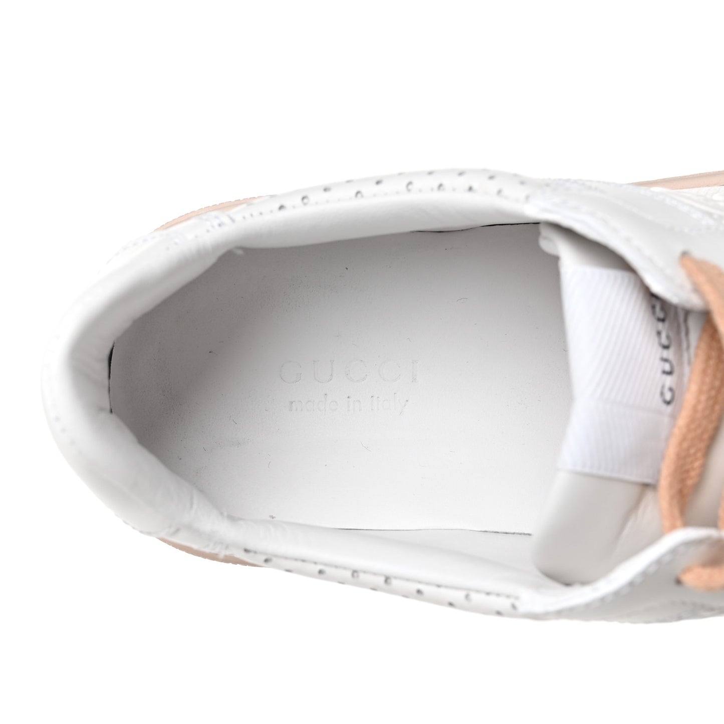 Calfskin GG Tennis Embossed Womens Platform 55mm Sneakers 37.5 White