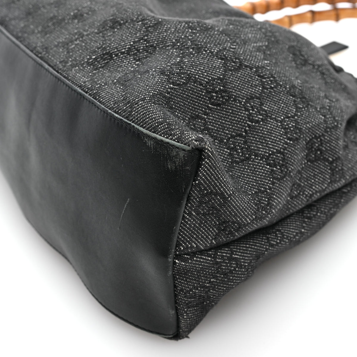 Monogram Bamboo Top Handle Bag Black