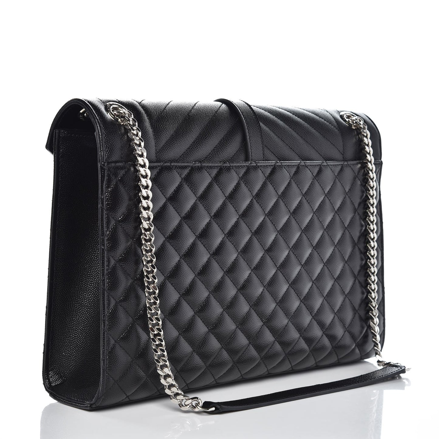 Grain De Poudre Large Tri-Quilt Monogram Satchel Black