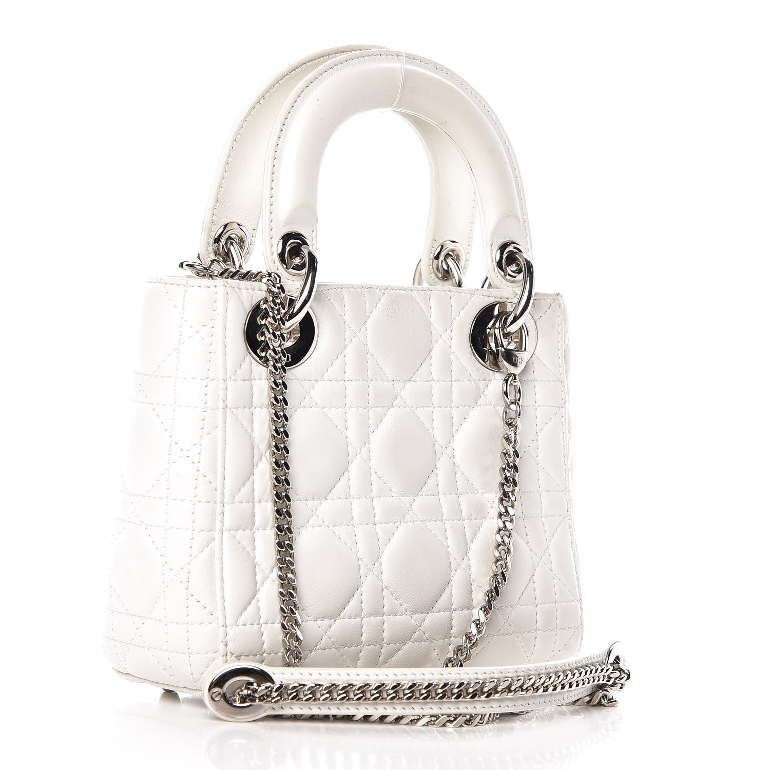 Christian Dior Lambskin Cannage Mini Lady Dior White 3 of 17