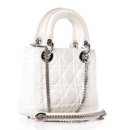 Christian Dior Lambskin Cannage Mini Lady Dior White 3 of 17