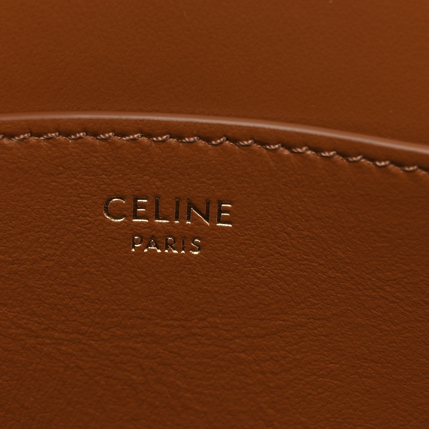 Triomphe Canvas Calfskin Tabou Clutch on Strap Tan