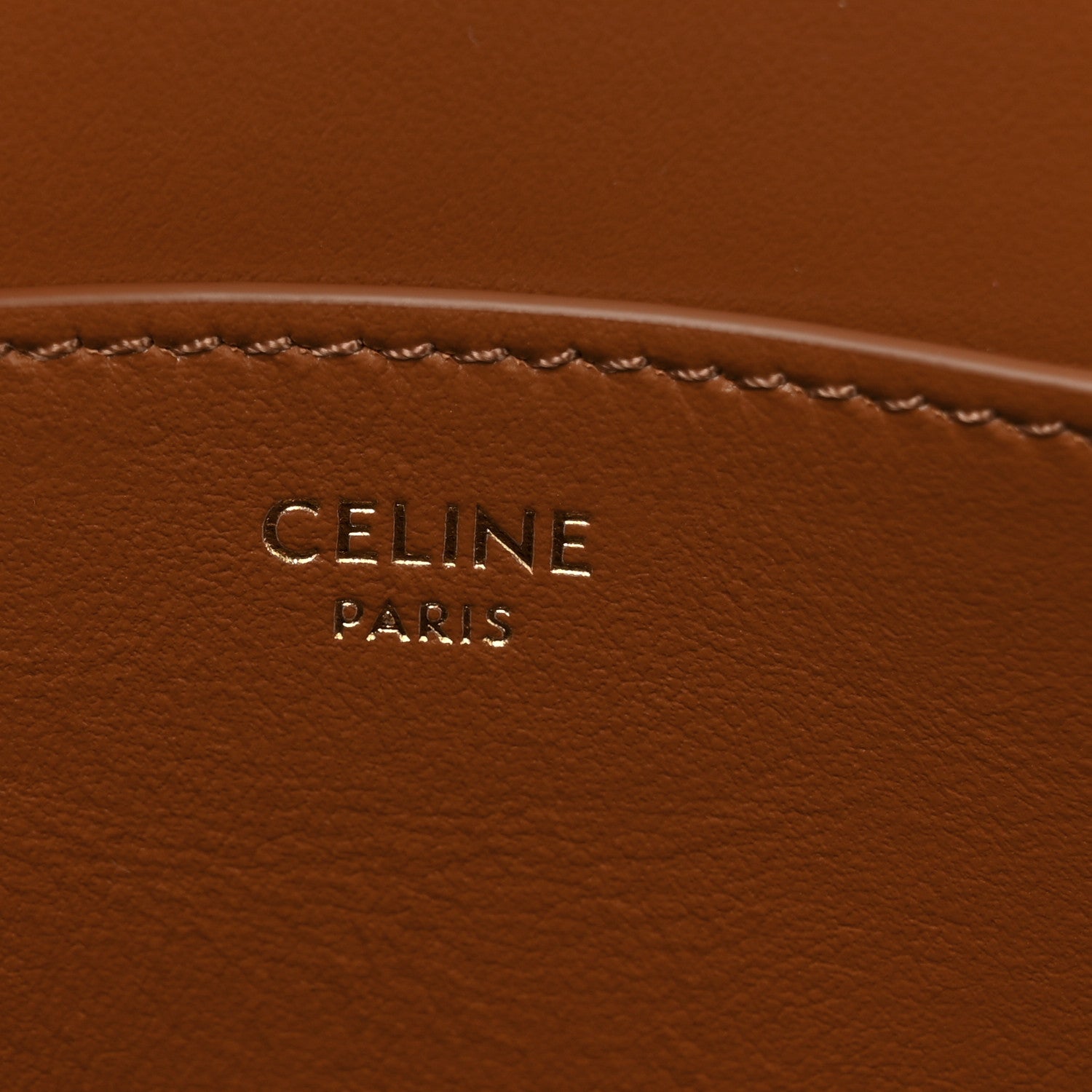 Celine Triomphe Canvas Calfskin Tabou Clutch on Strap Tan 6 of 10