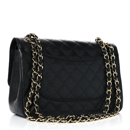Chanel Caviar Quilted Jumbo Double Flap Black 3 of 11