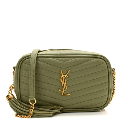 Saint Laurent Grain De Poudre Matelasse Monogram Mini Lou Camera Bag Light Sage 1 of 11
