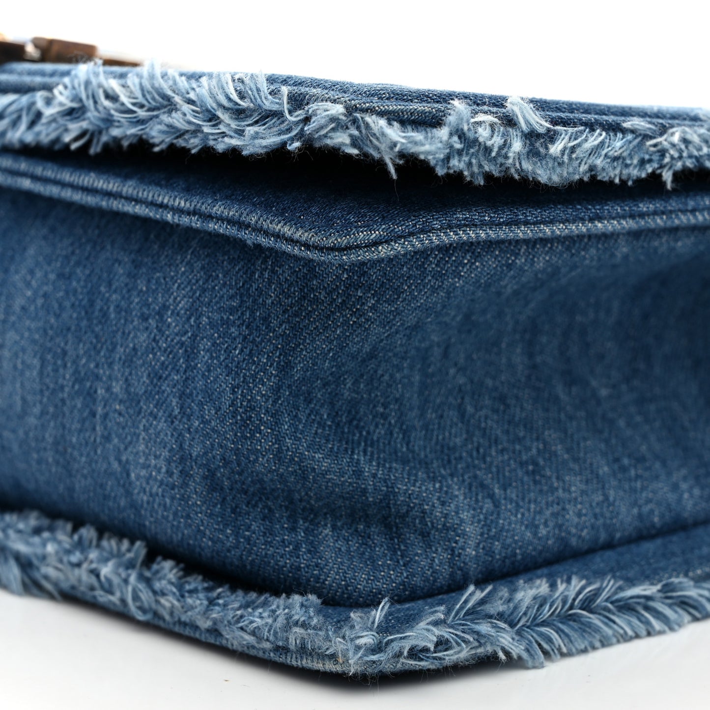 Denim Patchwork Medium Boy Flap Blue