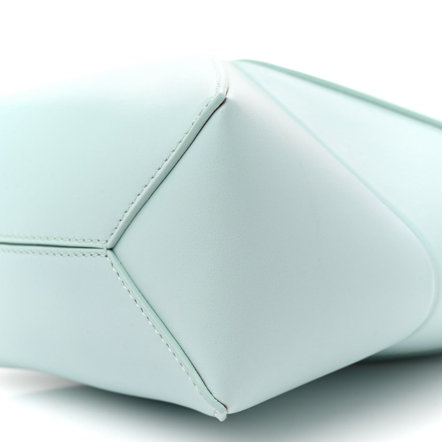 X SUNA FUJITA Shiny Calfskin Penguin Mini Puzzle Fold Tote Blue Iceberg