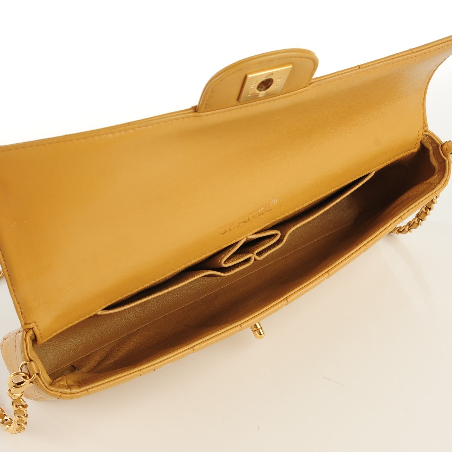 Chanel Lambskin East West Chocolate Bar Flap Beige 7 of 8