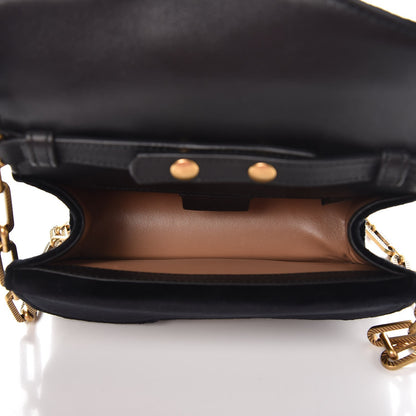 Gucci Velvet Crystal Mini Bee Broadway Shoulder Bag Black 5 of 7