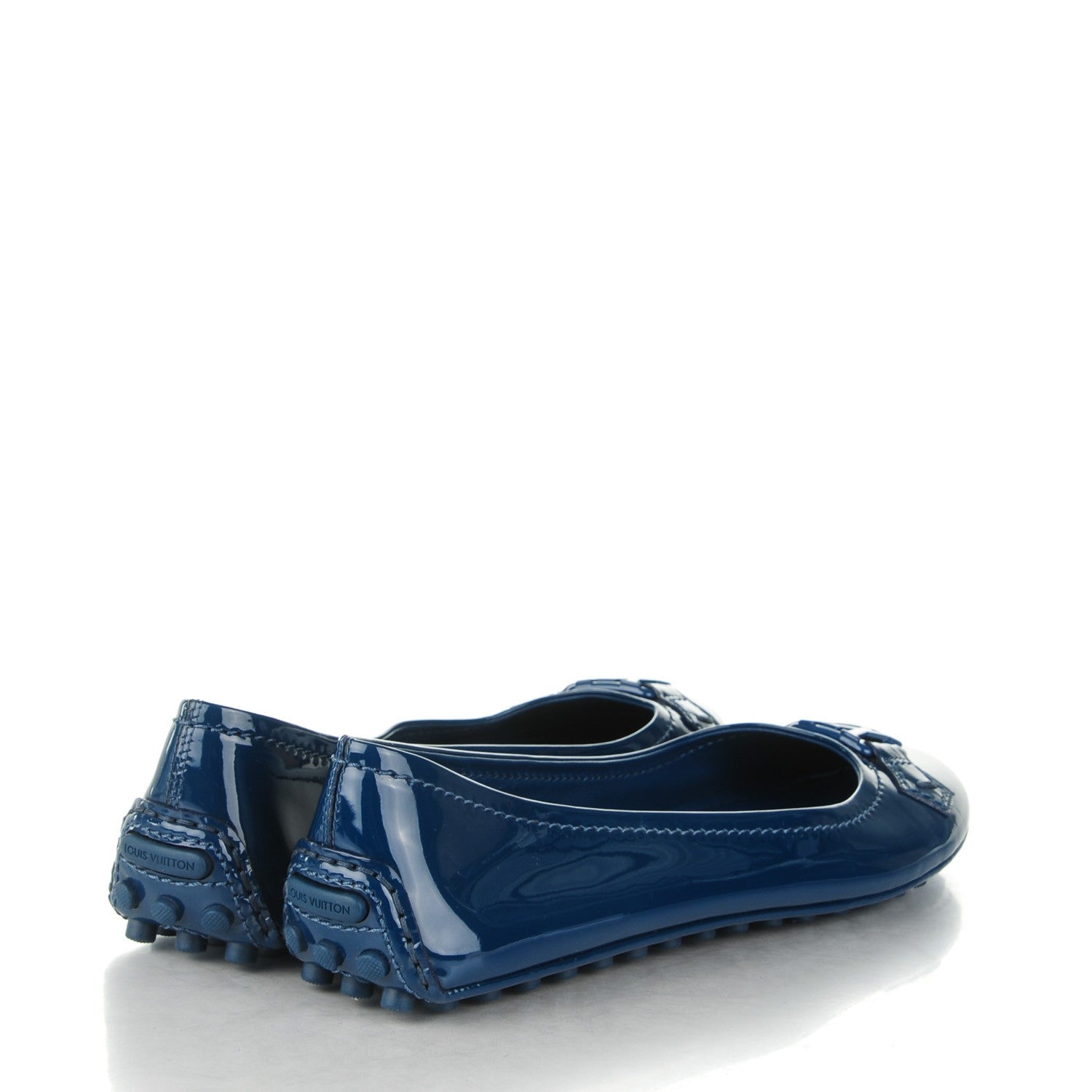 Louis Vuitton Patent Calfskin Oxford Ballerina Flats 41 Blue 4 of 6