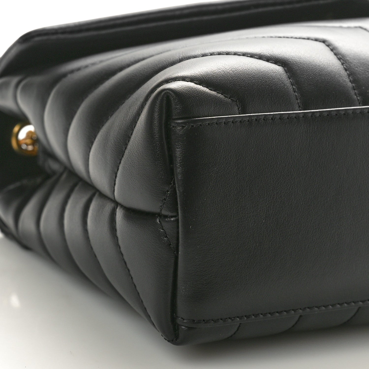Saint Laurent Calfskin Y Quilted Monogram Small Loulou Chain Satchel Black 9 of 10