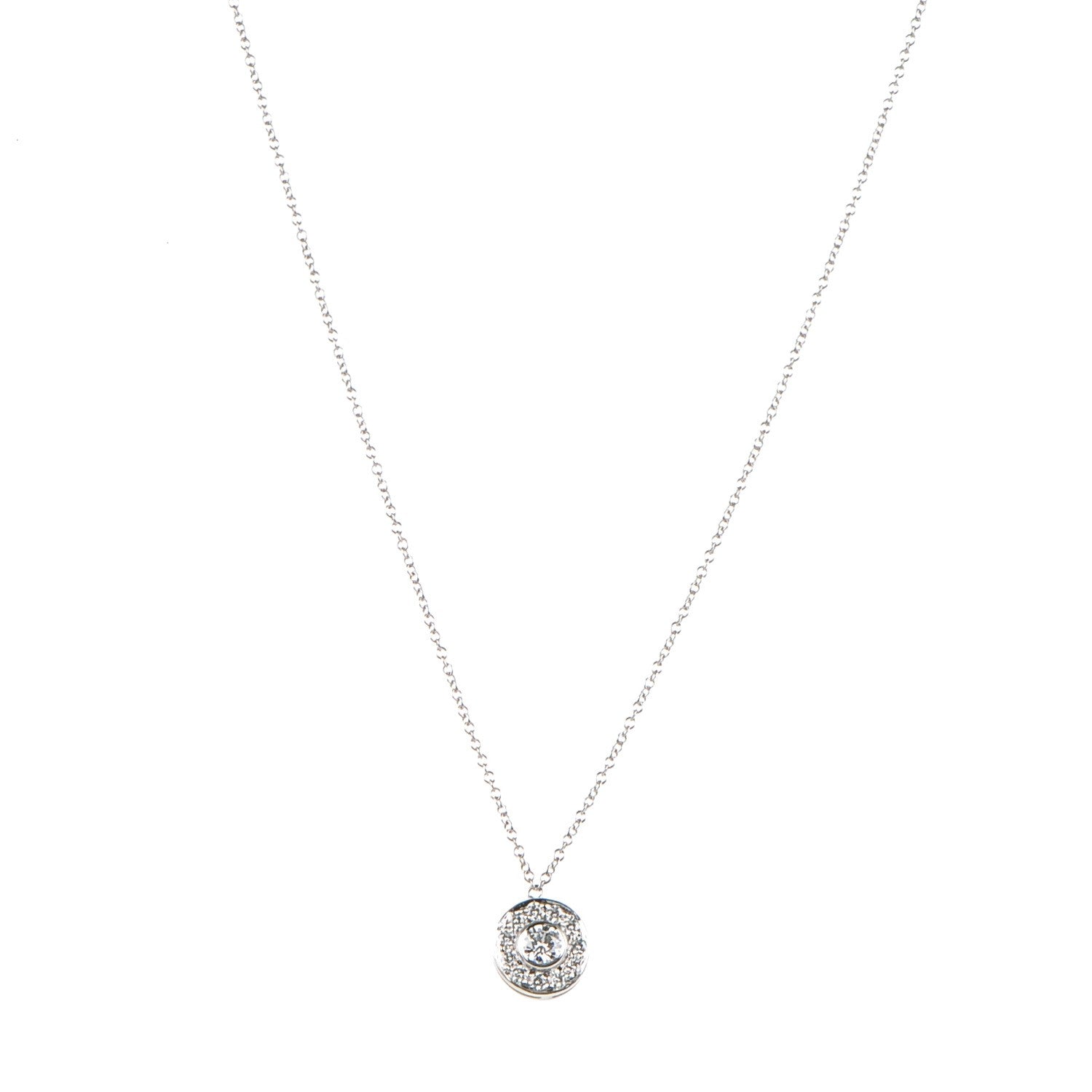 Tiffany Platinum Diamond .40ctw Circlet Pendant Necklace 1 of 6