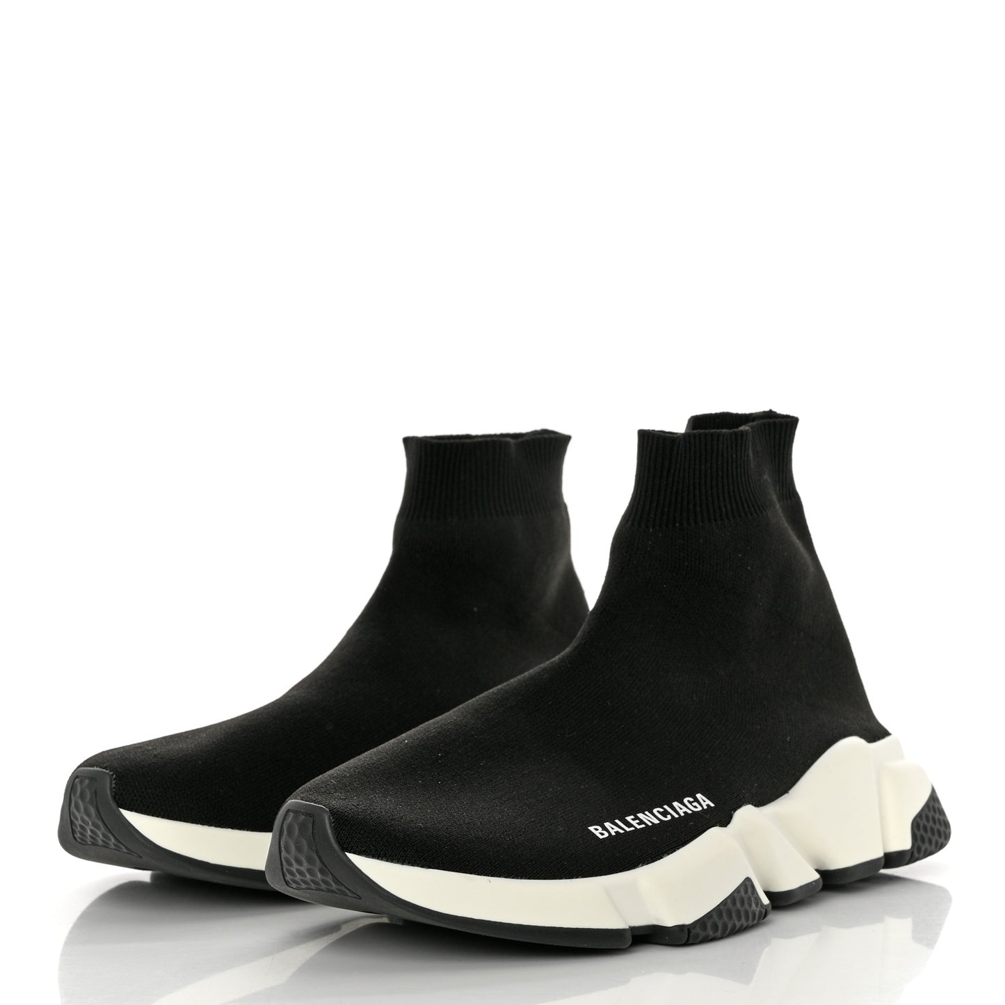 Neoprene Knit Womens Speed Sneakers 40 Black White