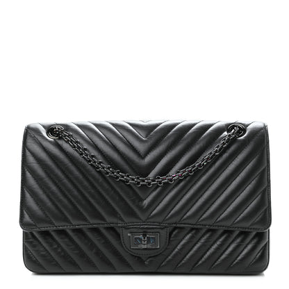 Chanel Aged Calfskin Chevron Quilted 2.55 Reissue 226 So Black 1 of 10
