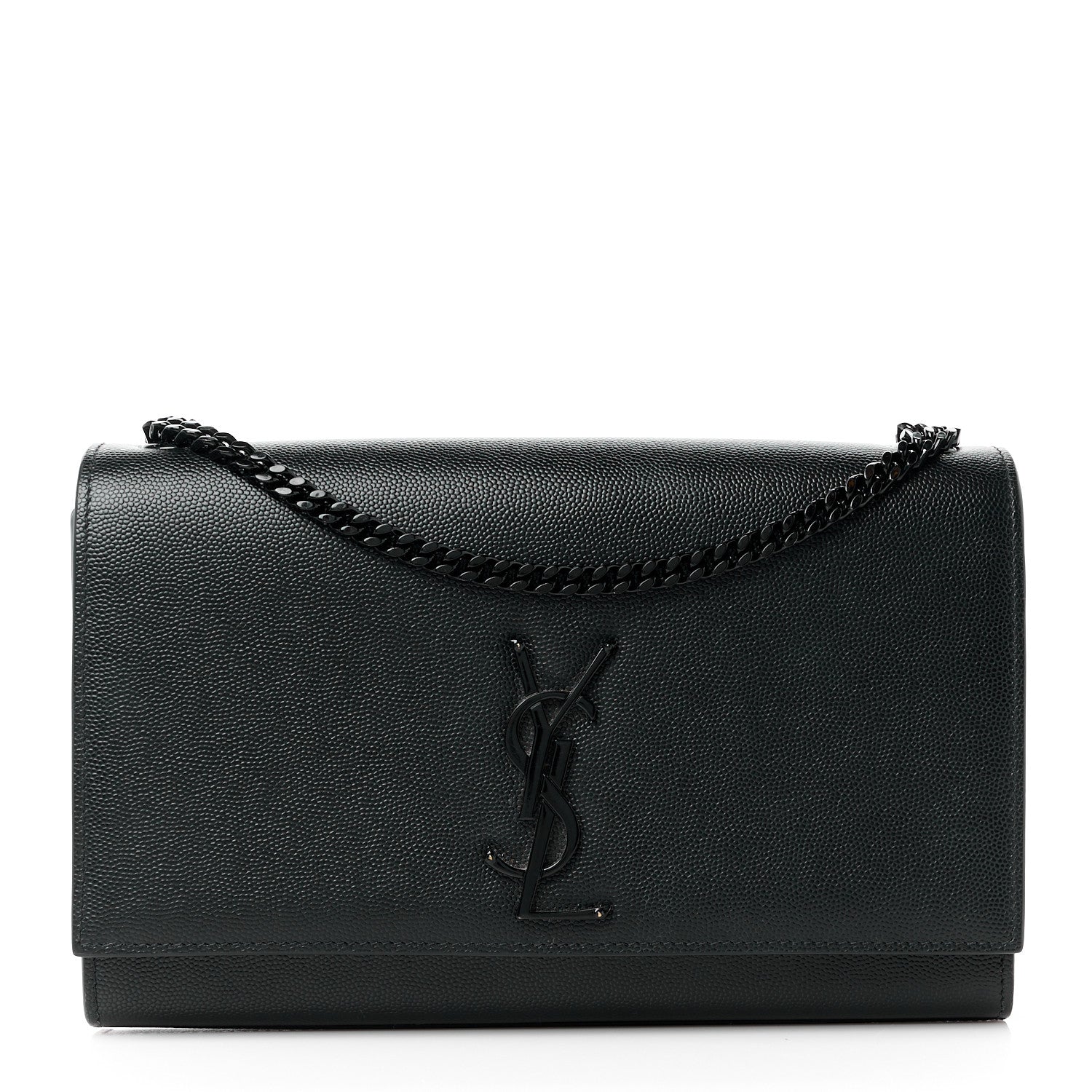 Saint Laurent Grain De Poudre Medium Classic Monogram Monochrome Kate Satchel Black 1 of 11