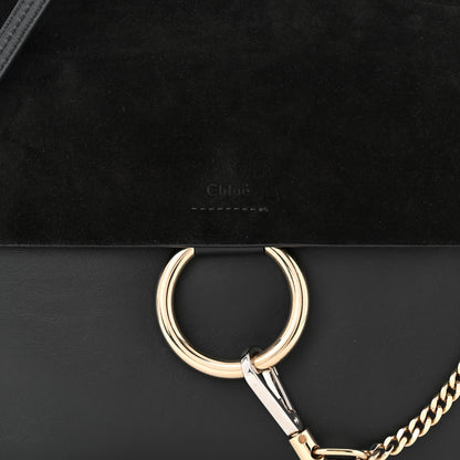 Chloe Suede Calfskin Medium Faye Shoulder Bag Black 9 of 11