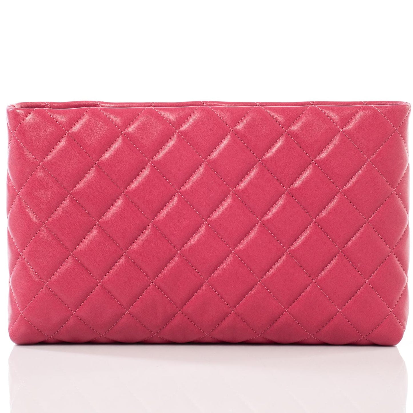 Lambskin Quilted Clutch Pink