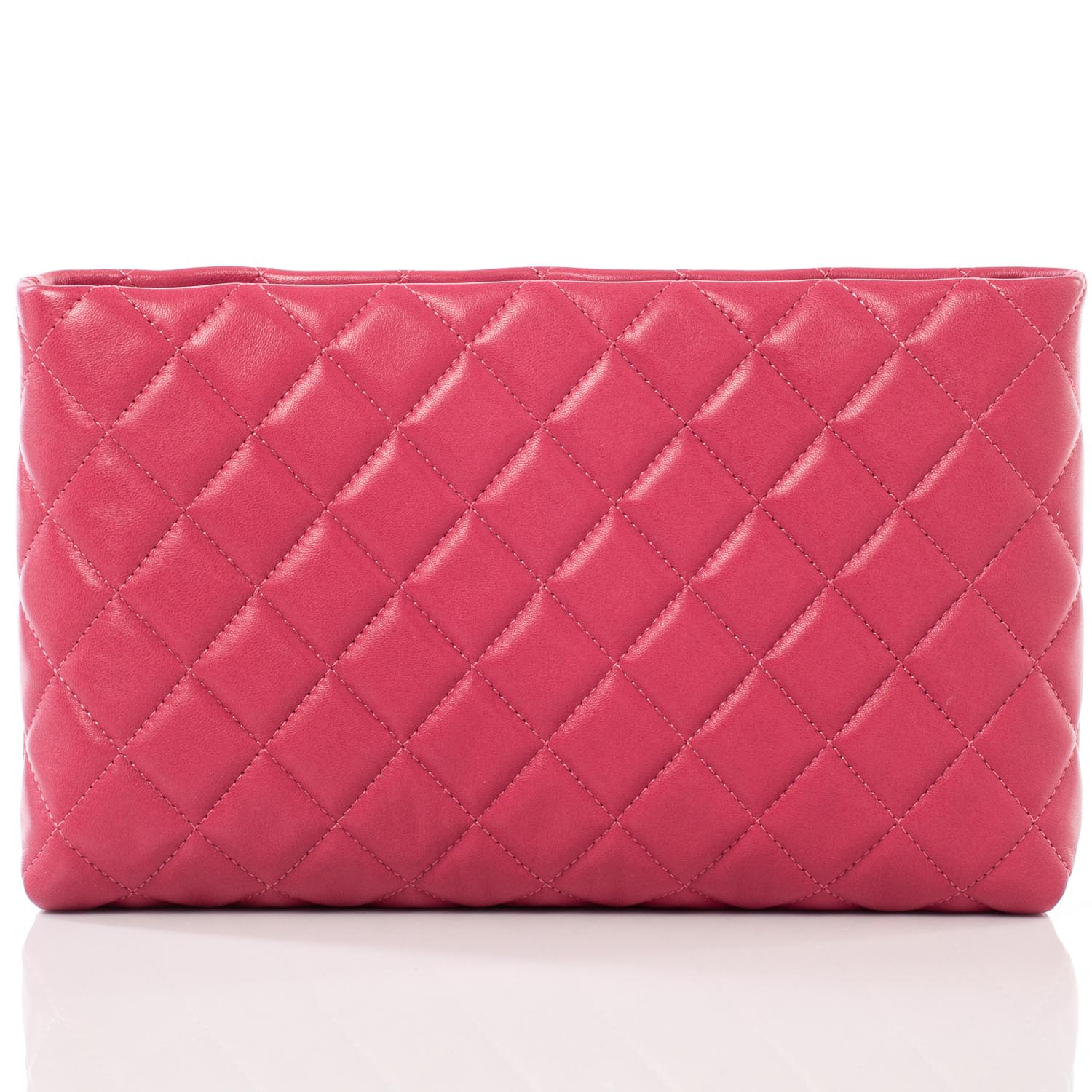 Chanel Lambskin Quilted Clutch Pink 1 of 10