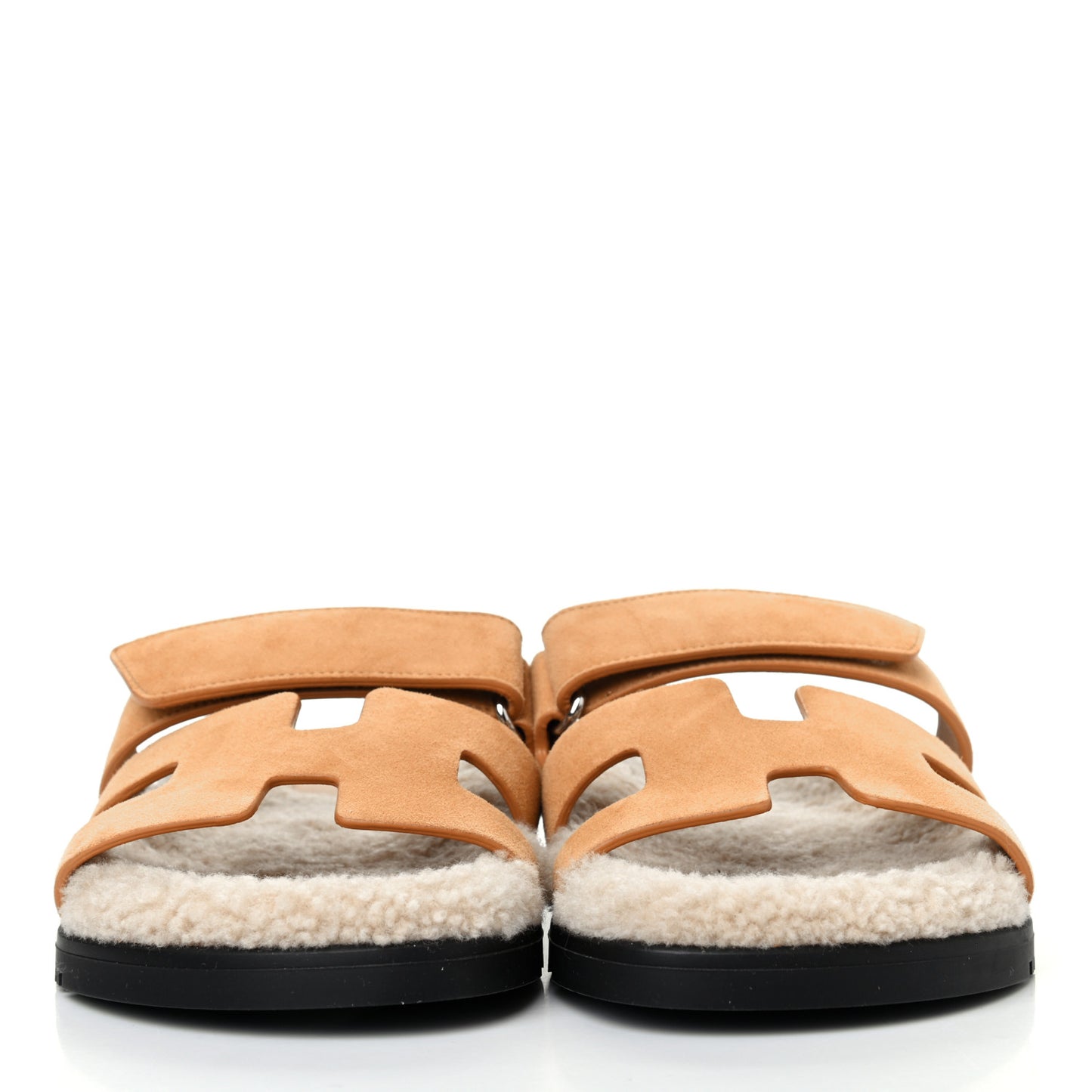 Suede Goatskin Woolskin Womens Chypre Sandals 36.5 Golden Beige