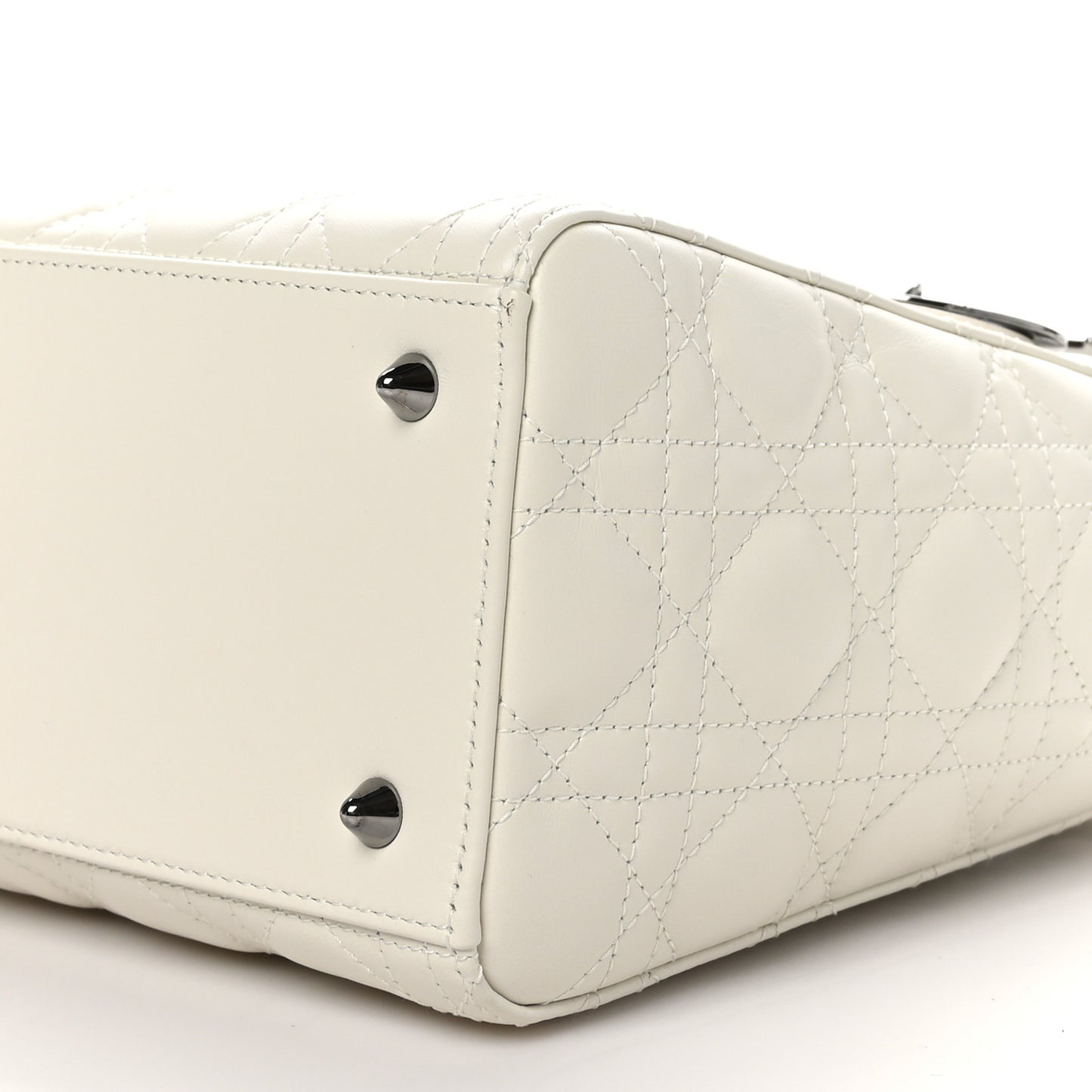 Lambskin Cannage Medium Lady Dior White