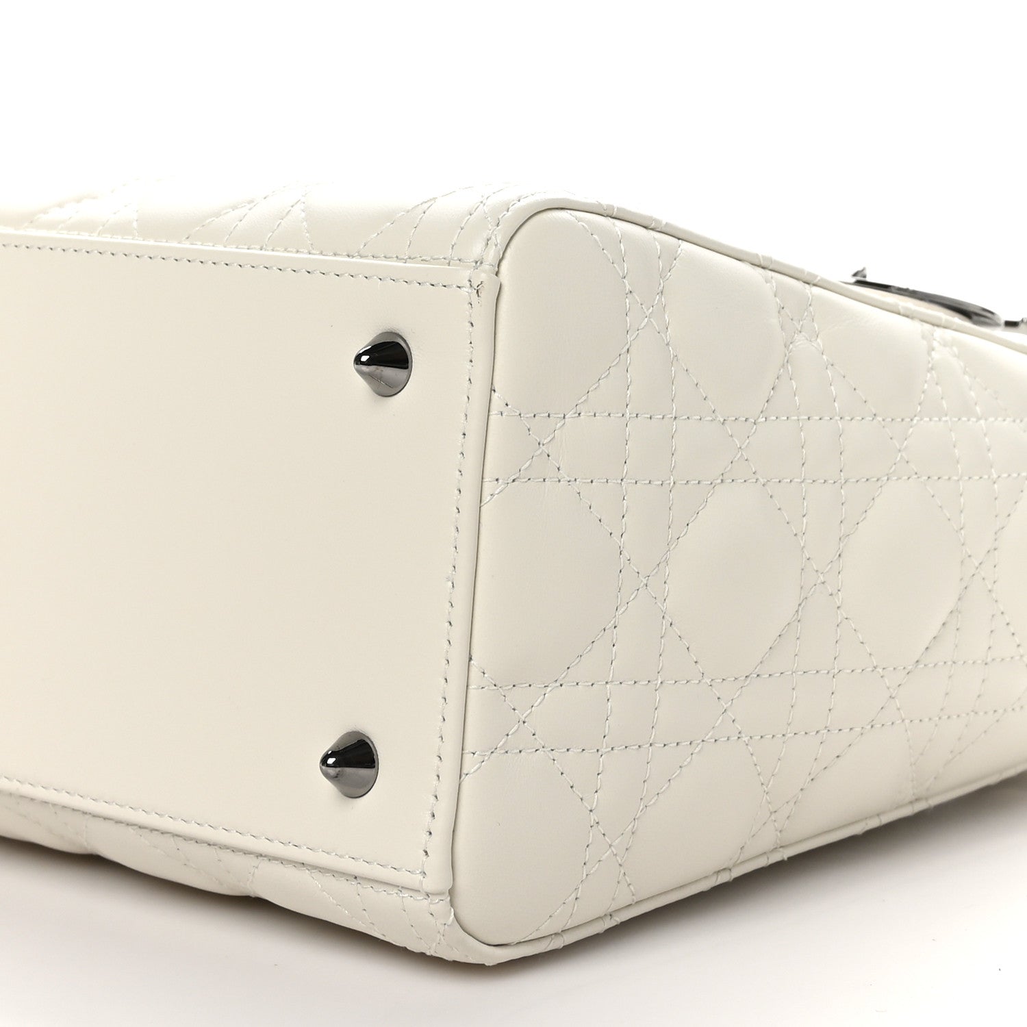 Christian Dior Lambskin Cannage Medium Lady Dior White 10 of 10