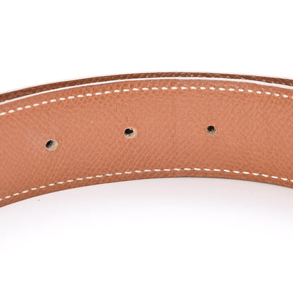 Hermes Courchevel Box 32mm Belt Strap 80 Gold Black 3 of 6