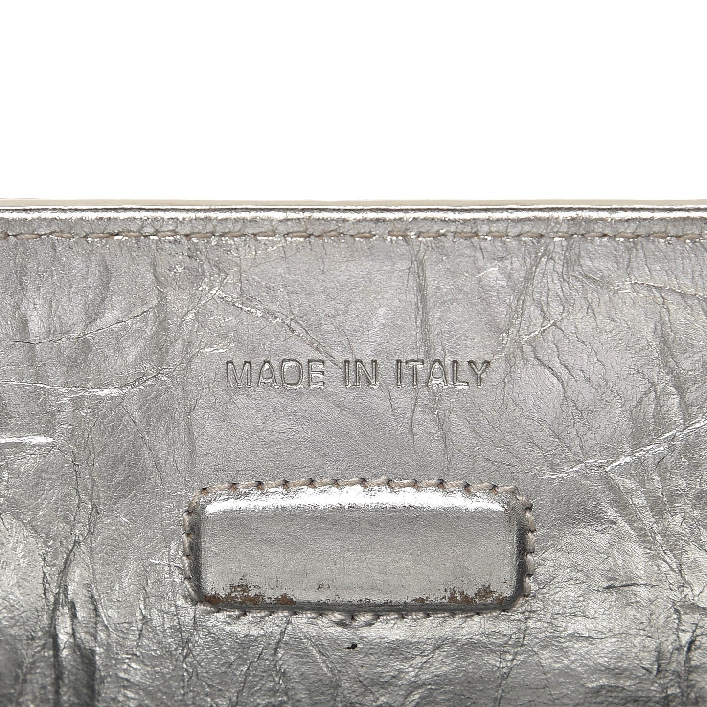 Metallic Calfskin Medium Diorever Flap Silver