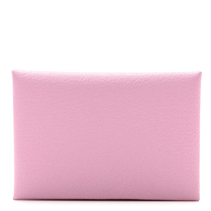 Hermes Chevre Mysore Calvi Duo Card Case Mauve Sylvestre 1 of 8