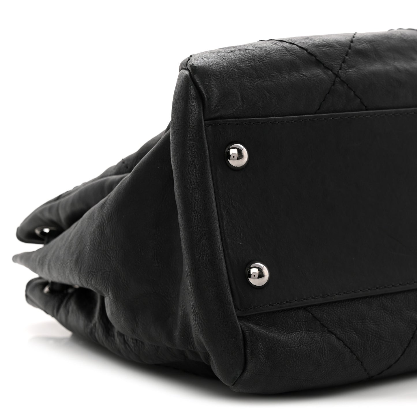 Calfskin Quilted Large Hamptons Flap Black