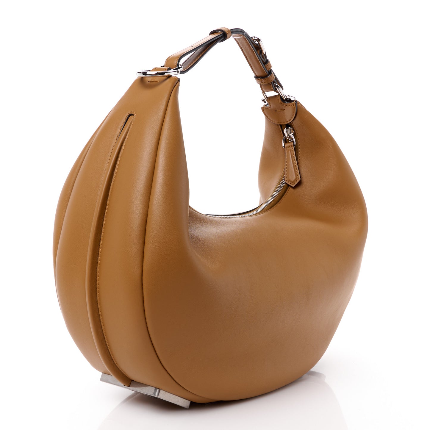 Vitello Grace Matte Medium Fendigraphy Hobo Bag Caramello
