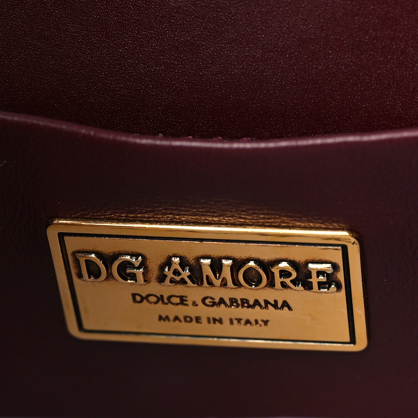 Smooth Calfskin Mini DG Amore Shoulder Bag Bordeaux