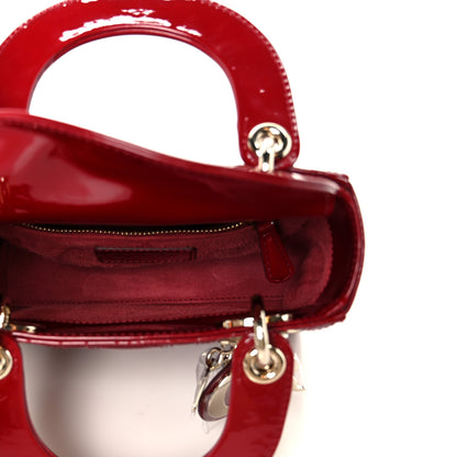 Christian Dior Patent Cannage Mini Lady Dior Red 5 of 11