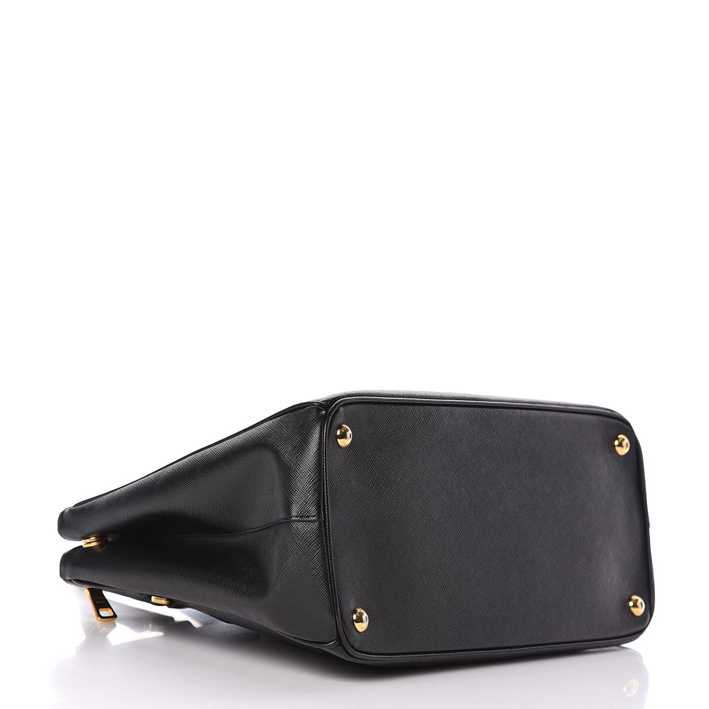 Saffiano Medium Galleria Double Zip Tote Black