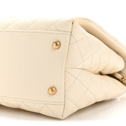 Chanel Caviar Lizard Quilted Small Coco Handle Flap Ivory 26 of 34