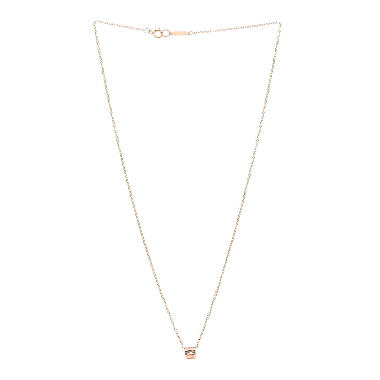Tiffany 18K Rose Gold Atlas Open Pendant Necklace 4 of 5