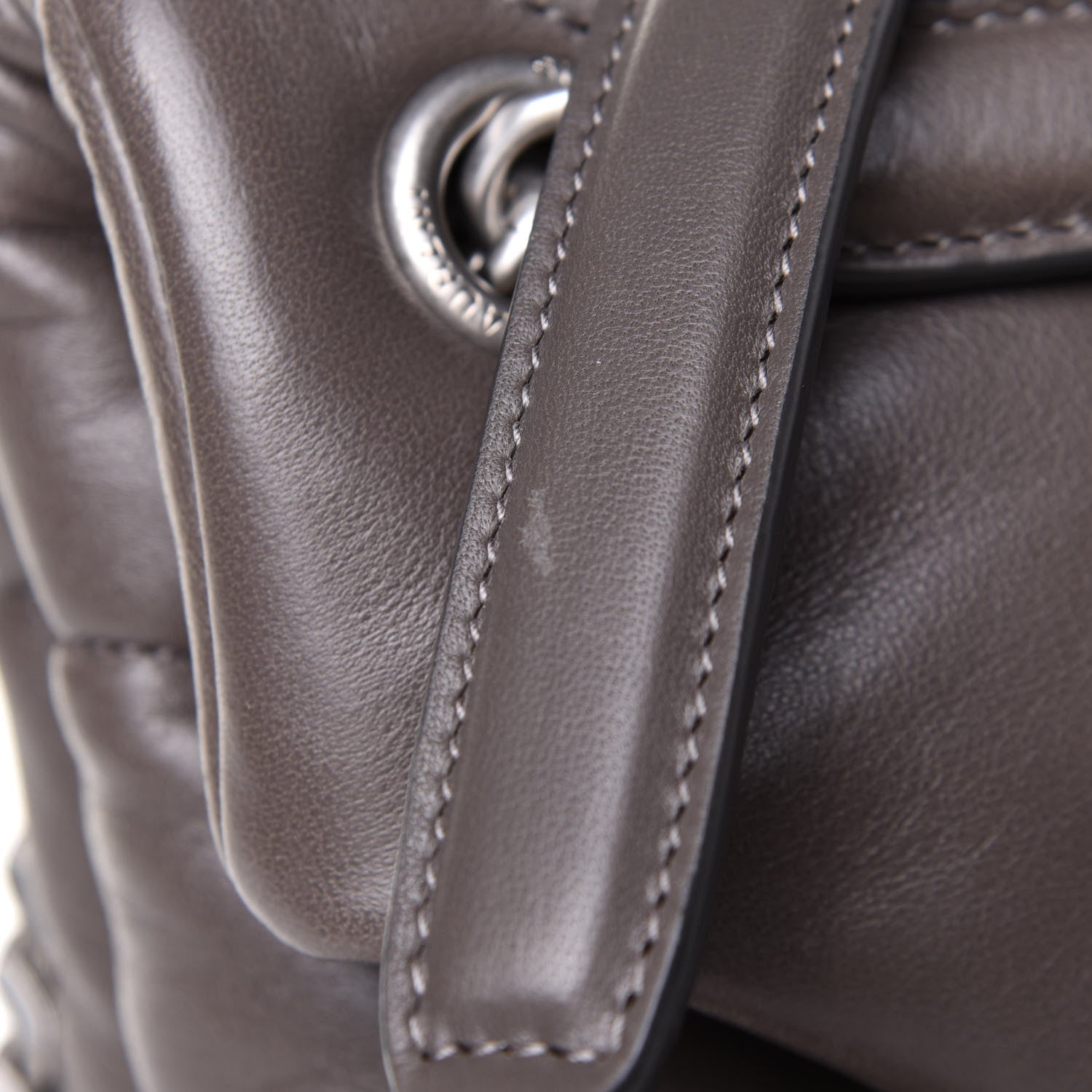 Saint Laurent Calfskin Y Quilted Monogram Medium Loulou Chain Satchel Concrete 12 of 13