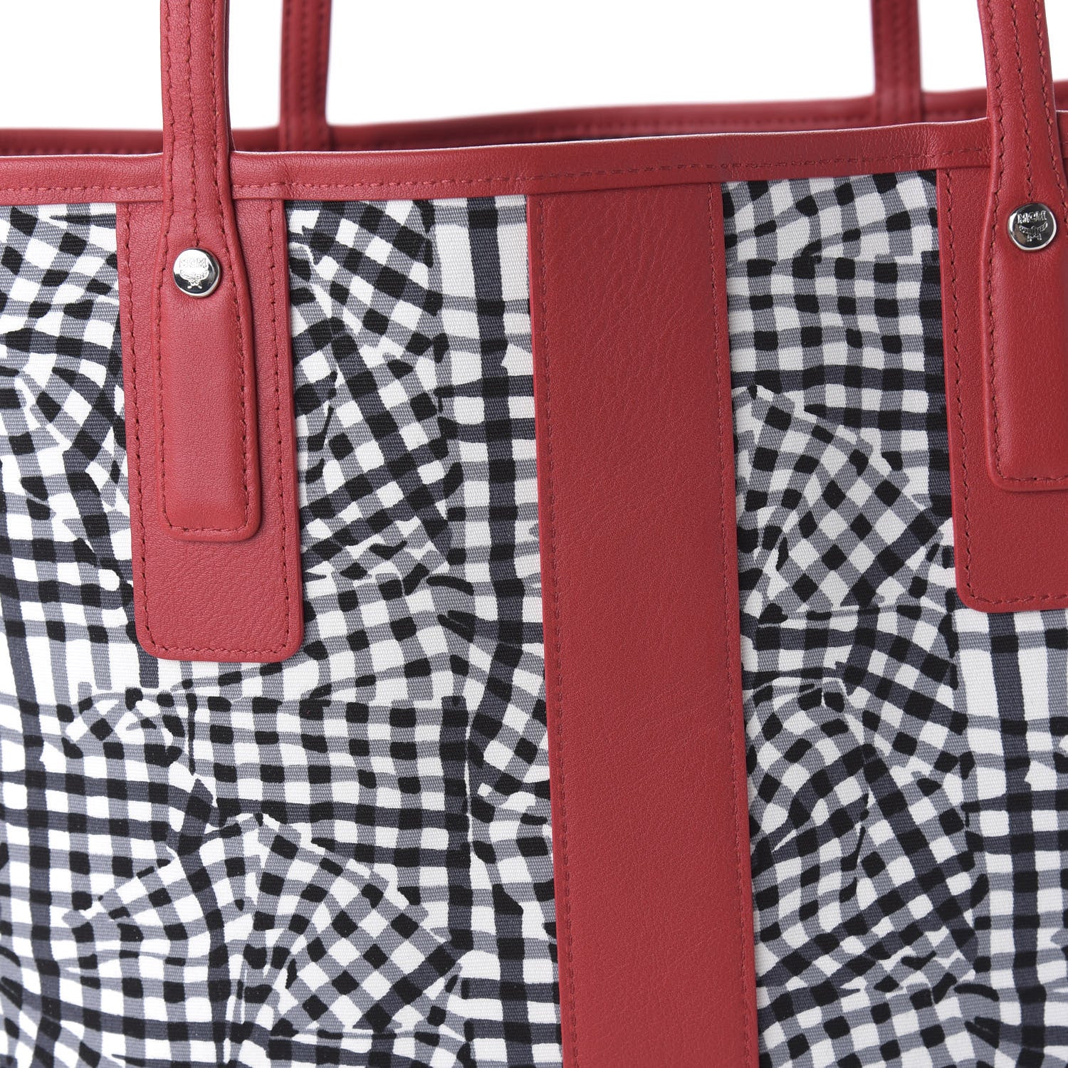 MCM Visetos Medium Liz Reversible Shopper Tote Black Red 15 of 15