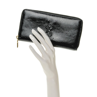 Saint Laurent Patent Belle De Jour Zip Around Wallet Black 2 of 6