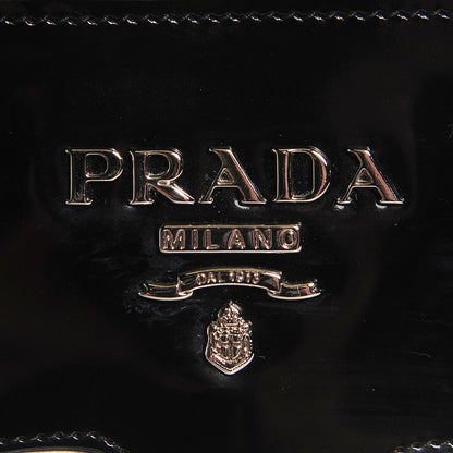 Prada Spazzolato Floral Open Bucket Bag Black White 7 of 9