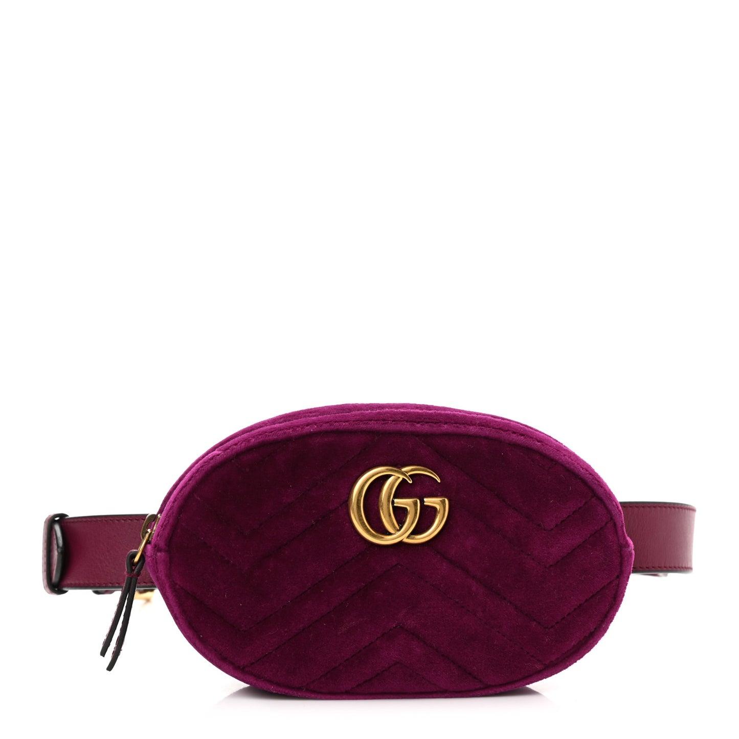 Velvet Matelasse GG Marmont Belt Bag 85 34 Fuchsia Violet Cyclamen