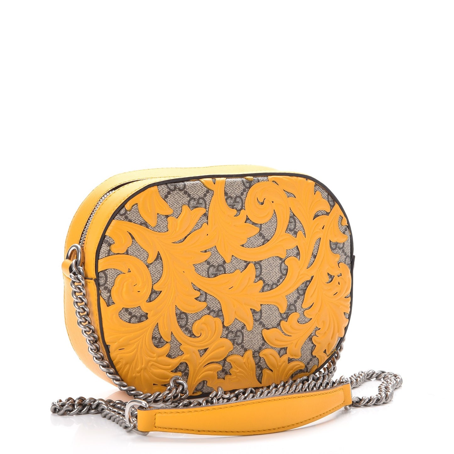 GG Supreme Monogram Arabesque Mini Chain Shoulder Bag Beige Yellow