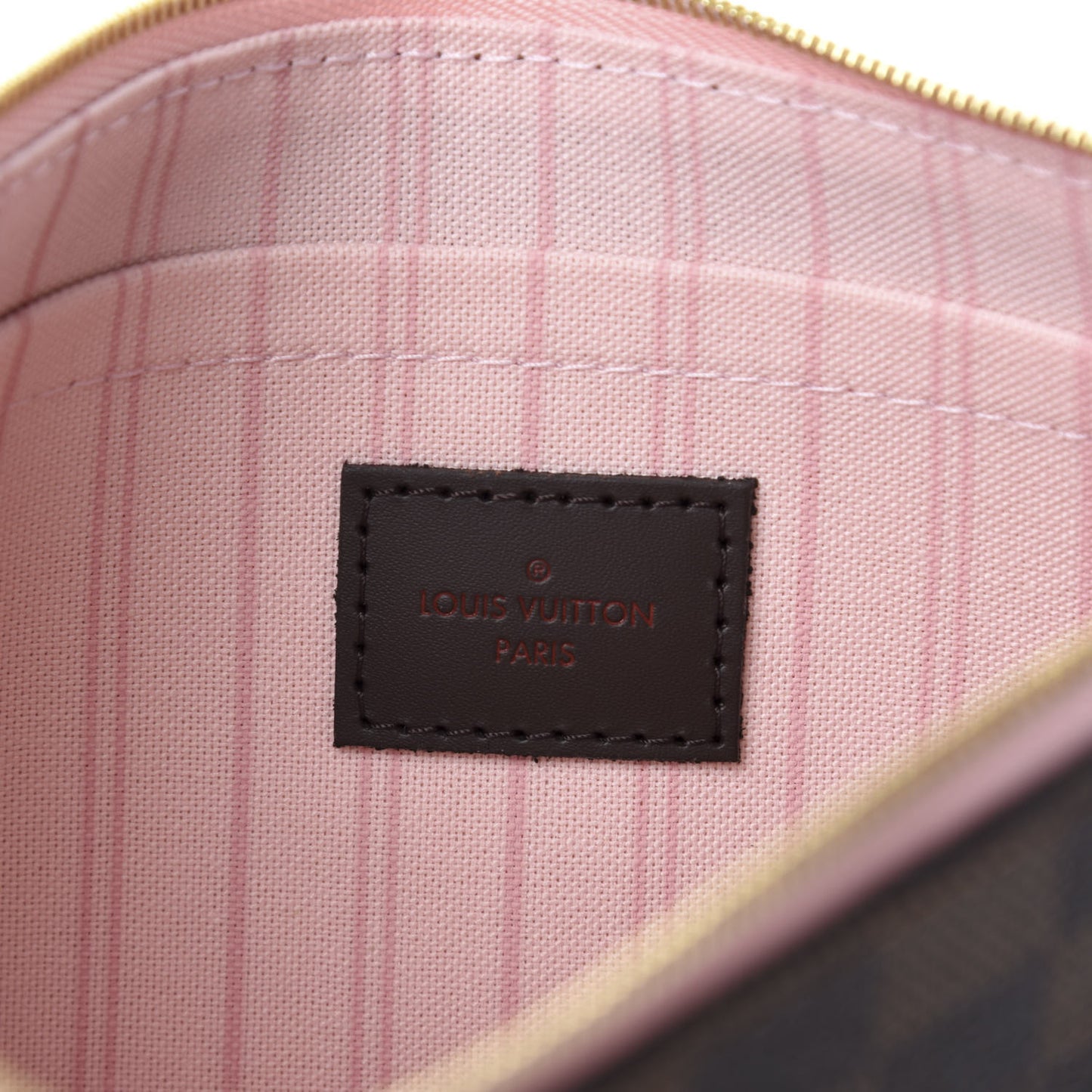 Damier Ebene Neverfull MM GM Pochette Rose Ballerine