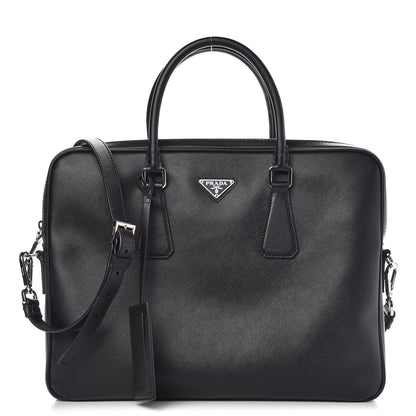 Prada Saffiano Travel Briefcase Black 1 of 9
