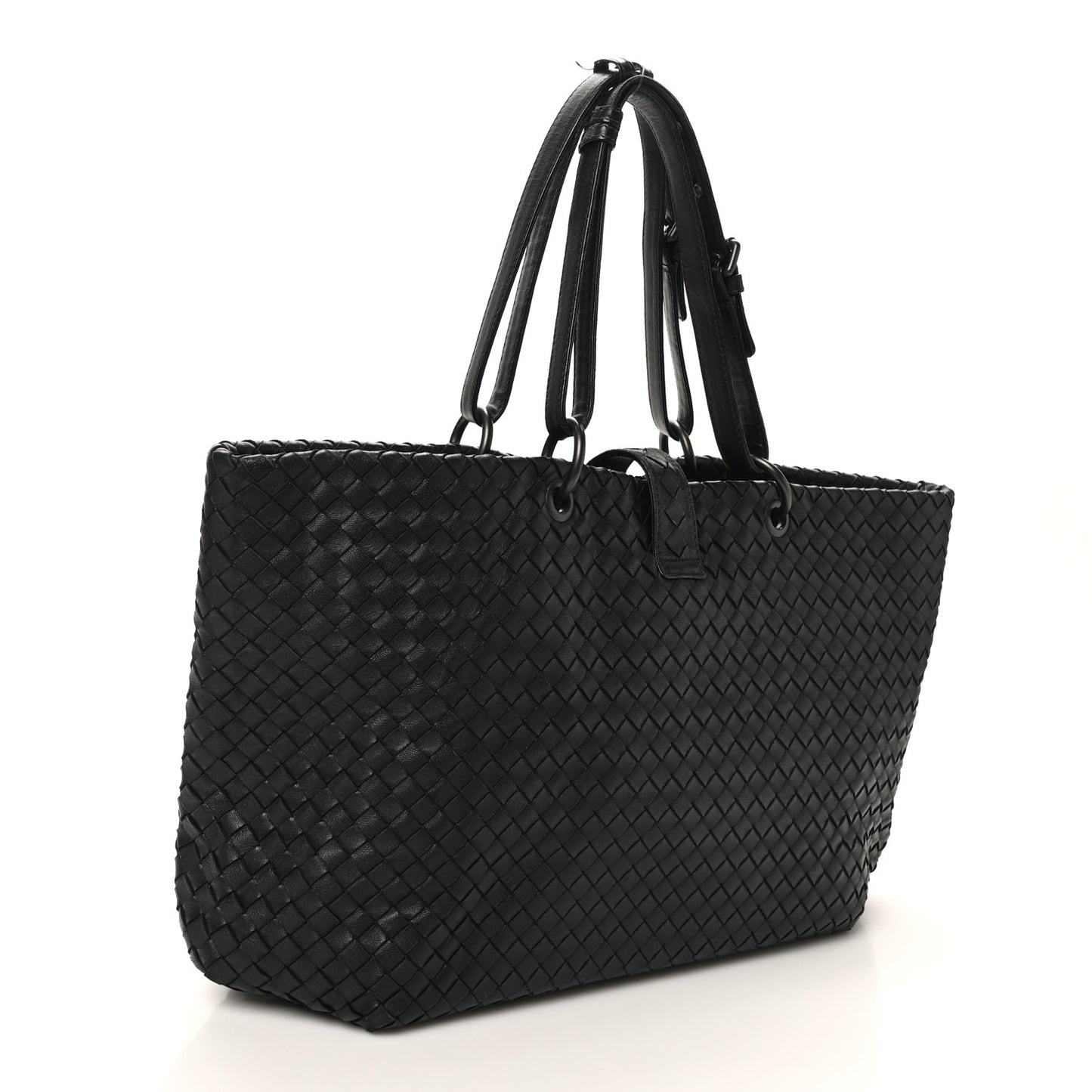 Nappa Intrecciato Large Capri Tote Black