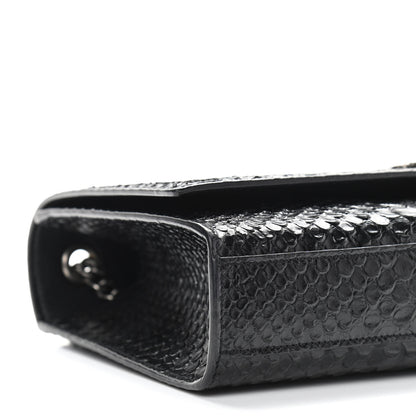 Saint Laurent Python Calfskin Embossed Medium Kate Satchel Black 8 of 13